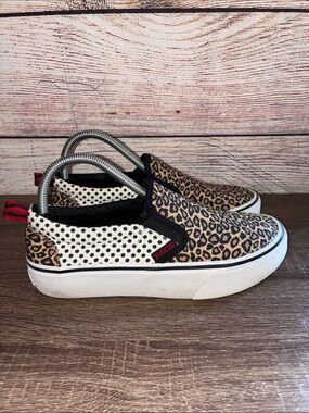 Y2K Punkrose (sketchers) Leopard Print Slip-On Sneakers in Tan and White7.5
